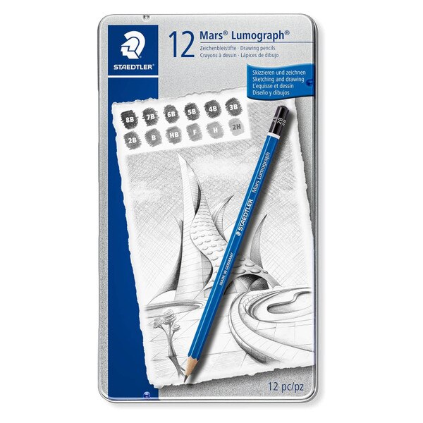 Staedtler Mars Lumograph 12 Graphite Pencil Set